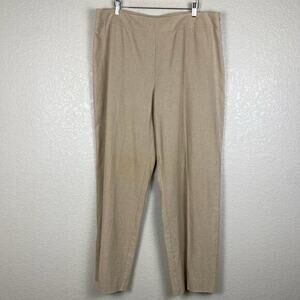 Wide Leg Pants Womens 16 Khaki Linen Cotton Blend Coastal‎ Minimalist Beachy